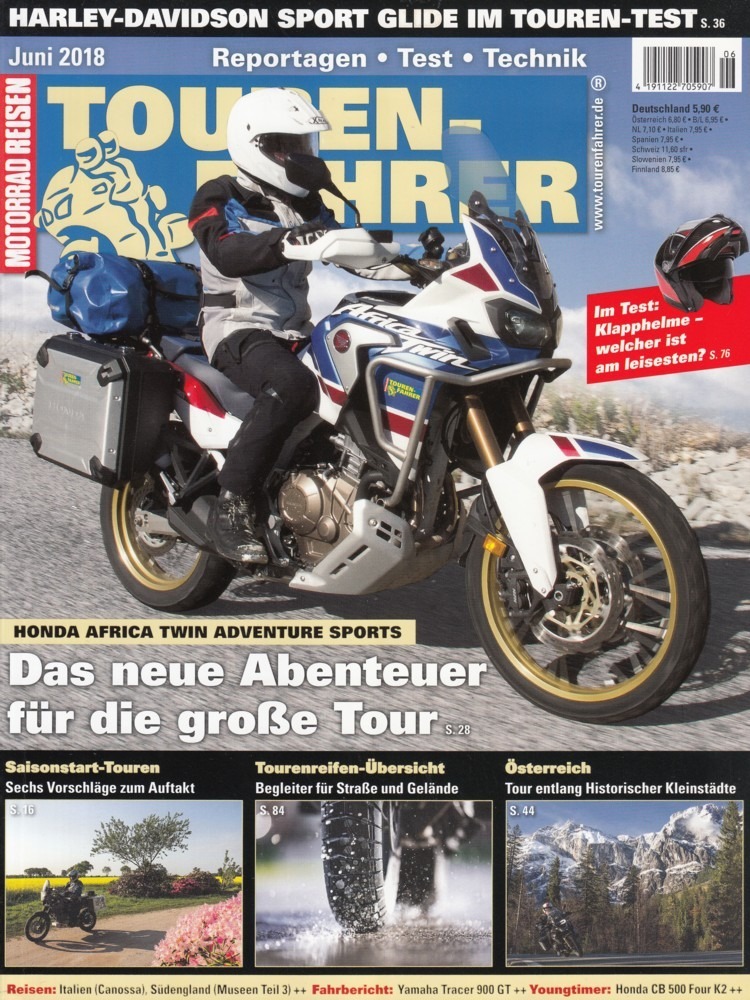 TOURENFAHRER 6/2018 – Honda Africa Twin Adventure Sports mit 70 kW (95 PS) Test & Technik, Yamaha Tracer 900 GT mit 85 kW (115 PS) im Test