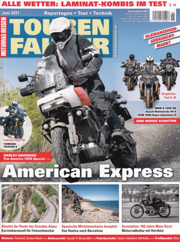 TOURENFAHRER 6/2021 – BMW R 1250 GS mit 100 kW (136 PS) im Vergleichstest, Ducati Multistrada V4 S mit 125 kW (170 PS) im Vergleichstest