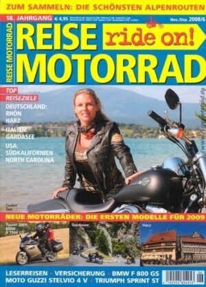 REISE MOTORRAD ride on! 6/2008 – Harley-Davidson Cross Bones mit 54 kW (73 PS) Test & Technik, Moto Guzzi Stelvio 1200 4v mit 77 kW (105 PS) Test & Technik