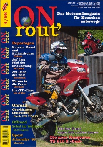 Motorrad ABENTEUER 7/8 1998 – Test Honda CBR 1100 XX Super Blackbird; Test Cagiva Gran Canyon 900 i.e.; Test MZ 660 Baghira; Test Husqvarna TE 610 E