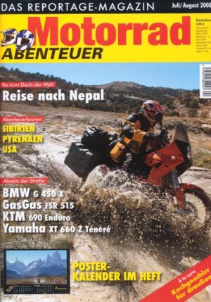 Motorrad ABENTEUER 7/8 2008 – Test Yamaha XT 660 Z Ténéré; Test KTM 690 Enduro; Test Gas Gas FSR 515; Test BMW G 450 X