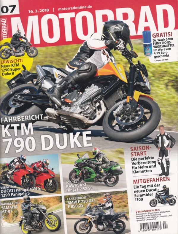 MOTORRAD 07/2018 – KTM 790 Duke, Ducati Panigale V4 S, Kawasaki Ninja H2 SX SE