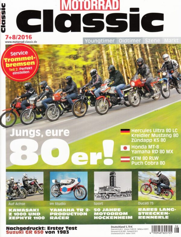 MOTORRAD CLASSIC 7+8/2016 – Hercules Ultra 80 LC; Kawasaki Zephyr 1100