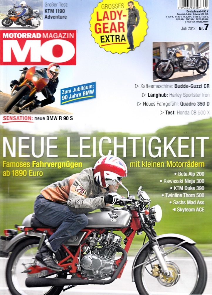 Titelbild: MO 7/2013 – Test KTM 1190 Adventure; Vorstellung KTM 390 Duke