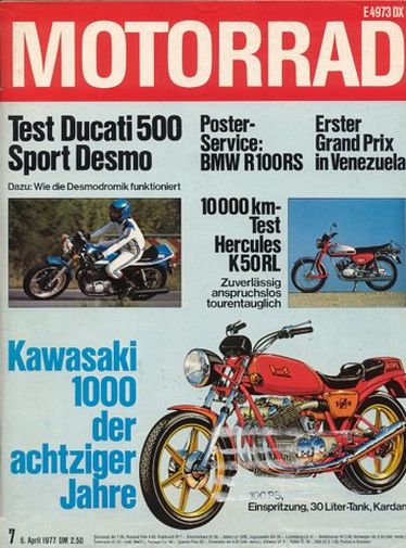 MOTORRAD 7/1977 – Ducati 500 Sport Desmo; Yamaha XS 500; Hercules GS 125; Ossa Yankee 500