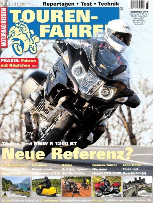 TOURENFAHRER 7/2014 – BMW R 1200 RT mit 92 kW (125 PS) Test & Technik, Johammer J1.200, ein Elektro-Cruiser