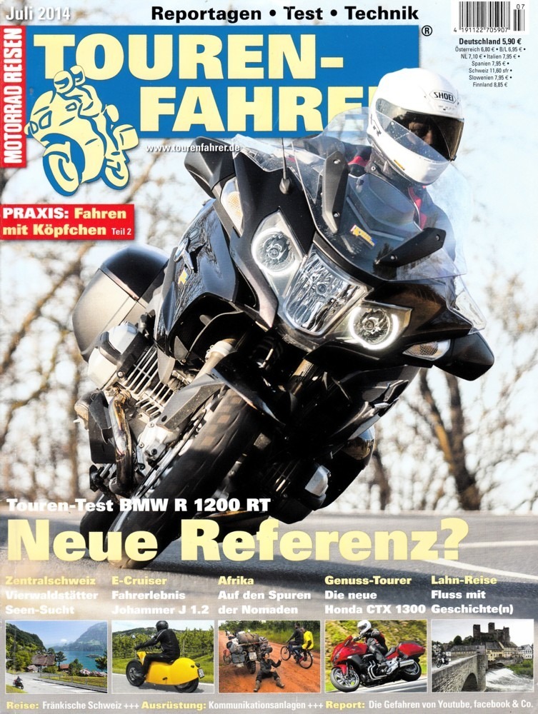 Titelbild: TOURENFAHRER 7/2014 – BMW R 1200 RT; Johammer J1.200; Honda CTX 1300