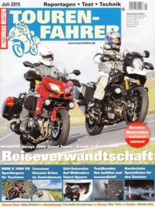 Titelseite: TOURENFAHRER 7/2015 – Kawasaki Versys 1000 GT vs. Suzuki V-Strom 1000