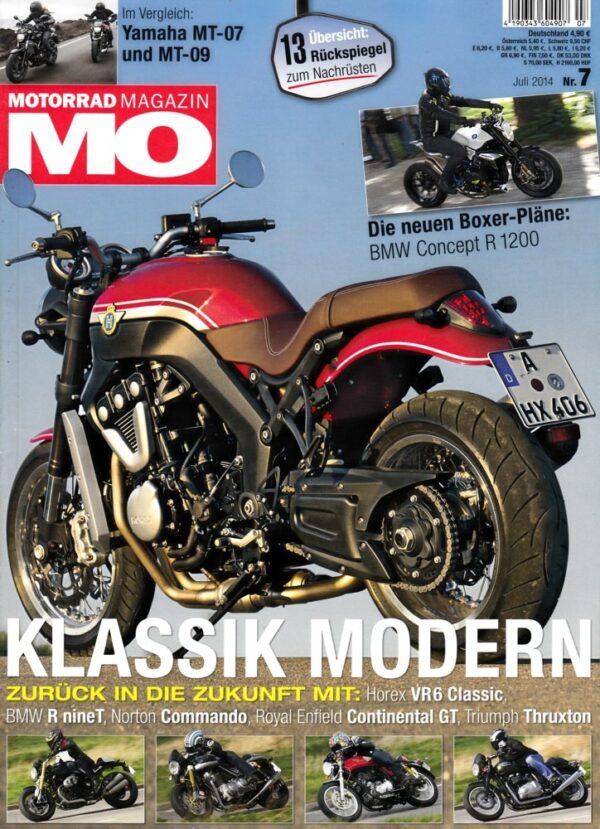 MO 7/2014 – Test Horex VR6 Classic; Vergleich Yamaha MT-07 vs. MT-09