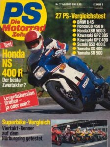 Titelseite: PS 7/1985 – BMW R 45 mit 20 kW (27 PS) im Vergleichstest, Honda CB 450 N mit 20 kW (27 PS) im Vergleichstest