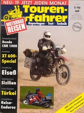 Tourenfahrer 7/1993 – Honda CBR 1000 F mit 72 kw (98 PS) im Reise-Test, Yamaha XT 600 E, mit Zubehör optimiert