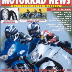 MOTORRAD NEWS 7/2002 – Honda CBR 1100 XX mit 112 kW (152 PS) im Vergleichstest; Kawasaki ZZ-R 1200 mit 112 kW (152 PS) im Vergleichstest; Harley-Davidson V-Rod mit 86 kW (117 PS) im Vergleichstest