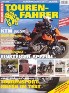 Titelseite: Tourenfahrer 7/2008 – KTM 990 Supermoto; Buell Ulysses; Haute-Provence