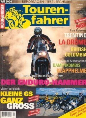 Tourenfahrer 7/2000 – Aprilia Pegaso 650 mit 36 kW (49 PS) im Vergleichstest, BMW F 650 GS mit 37 kW (50 PS) im Vergleichstest