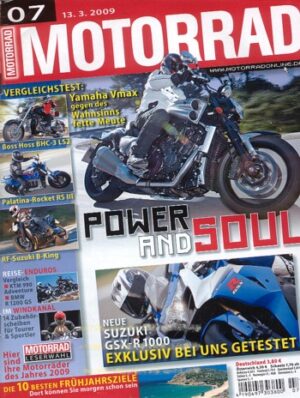 MOTORRAD 7/2009 – Top-Test Suzuki Gladius; Gebrauchtkauf Yamaha XV 1600 Wildstar
