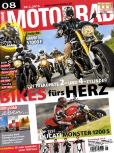 Titelseite: MOTORRAD 8/2014 – Top-Test Ducati Monster 1200 S; Gebrauchtkauf Suzuki GSX 1300 R Hayabusa