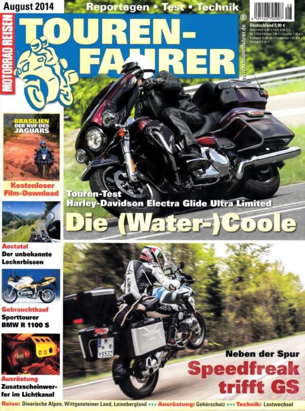 TOURENFAHRER 8/2014 – Harley-Davidson Electra Glide Ultra Limited mit 62,1 kW (84,5 PS) Test & Technik