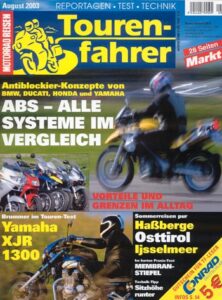 Titelseite: Tourenfahrer 8/2003 – ABS-Vergleich 6 Motorräder; Yamaha XJR 1300