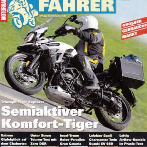 TOURENFAHRER 8/2016 – Zero DSR mit 52 kW (71,5 PS) Test & Technik, Triumph Tiger Explorer XCA mit 101 kW (137 PS) Test & Technik