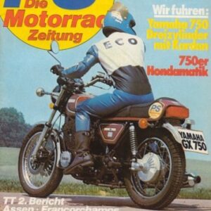 PS 8/1976 – Yamaha GX 750 mit 44 kW (60 PS) im Test, Moto Guzzi 850 T3 mit 43 kW (59 PS) im Test, DKW, die ersten käuflichen Rennmaschinen