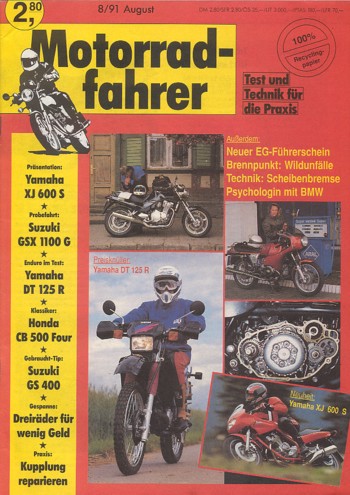 Motorradfahrer 8/1991 – Yamaha XJ 600 S Diversion; Honda CB 500 Four