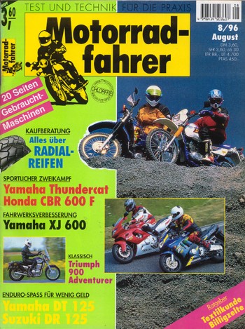 08_32.jpg Motorradfahrer 8/1996 – Honda CBR 600 F; Yamaha YZF 600 R Thundercat; Test Triumph Adventurer 900; Suzuki DR 125 SE