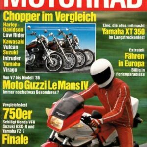 MOTORRAD 8/1986 – Moto Guzzi 1000 Le Mans IV; Dauertest Yamaha XT 350