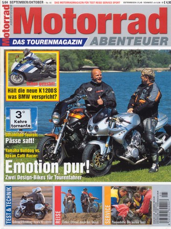 Motorrad ABENTEUER 5/2004 – Test BMW K 1200 S; BMW R 1100 S; Yamaha BT 1100 Bulldog; Voxan Café Racer V 1000