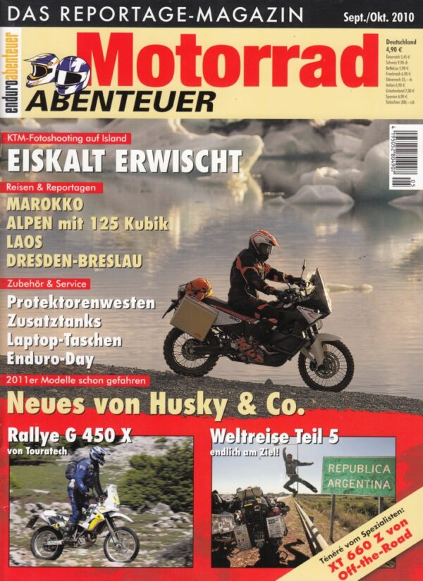 Motorrad ABENTEUER 9/10 2010 – BMW G 450 X, hier von Touratech getunt als Rallye; Yamaha XT 660 Z Ténéré, hier getunt von Off-the-Road