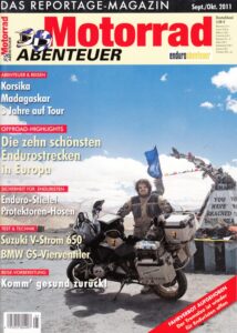 Titelseite: Motorrad ABENTEUER 9/10 2011 – Test Suzuki V-Strom 650 ABS; Vergleich BMW R 1100 GS; Vergleich BMW R 1200 GS; Test KTM 450 Rally