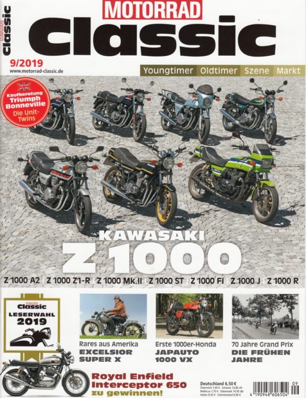 MOTORRAD Classic 9/2019 – Kawasaki Z 1000, Excelsior Super X, Japauto 1000 VX