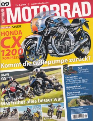 MOTORRAD 09/2018 – Honda CX 1200 Kompressor, Kawasaki Ninja 400, MV Agusta Brutale 800 RR