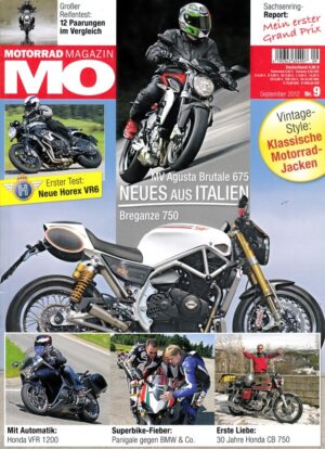 MO 9/2012 – Test Honda VFR 1200 F DCT; MV Agusta Brutale 675; Breganze SF 750