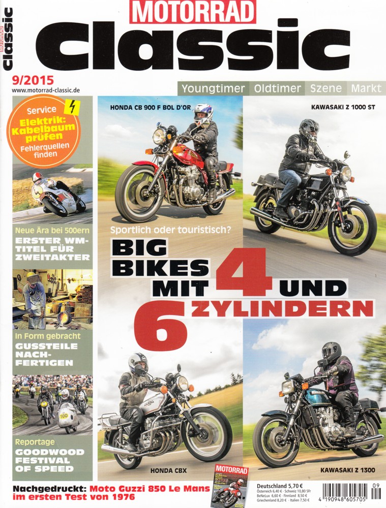 Titelbild: Motorrad Classic 09/2015 – Honda CB 900 F Bol d'Or, Yamaha AT-2