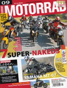 Titelseite: MOTORRAD 9/2014 – Top-Test Yamaha MT-07; Gebrauchtkauf Honda CB 1300/S