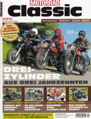 MOTORRAD CLASSIC 9/2016 – Triumph T150 Trident; Yamaha XS 750; BMW K 75