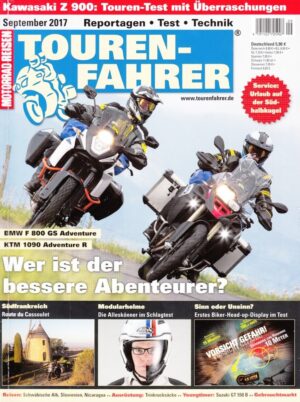 TOURENFAHRER 9/2017 – BMW F 800 GS Adventure mit 63 kW (85 PS) im Vegleichstest, KTM 1090 Adventure R mit 92 kW (125 PS) im Vergleichstest