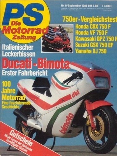 PS 9/1985 – Honda CBX 750 F mit 67 kW (91 PS) im Vergleichstest, Honda VF 750 F mit 66 kW (90 PS) im Vergleichstest