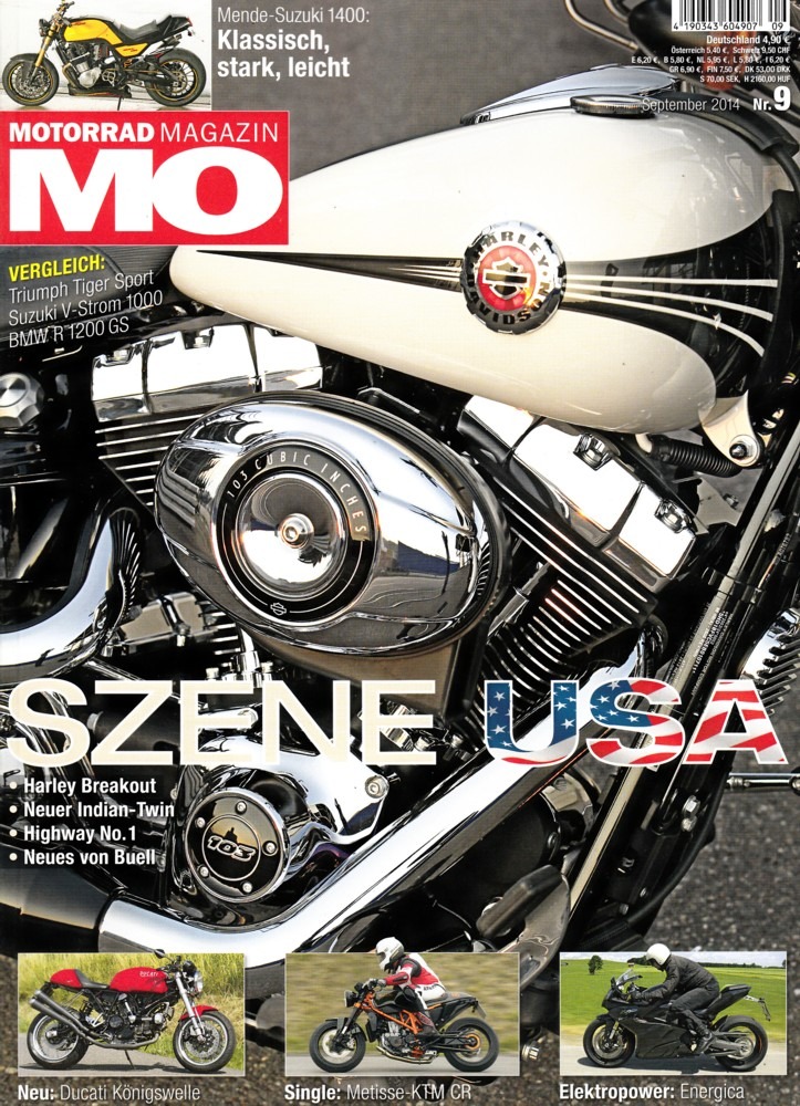 Titelbild: MO 9/2014 – BMW R 1200 GS im Vergleich; Test Energica Ego