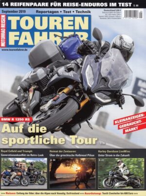 TOURENFAHRER 9/2019 – BMW R 1250 RS mit 100 kW (136 PS) Test & Technik, Triumph Street Twin mit 35 kW (48 PS) im Vergleichstest