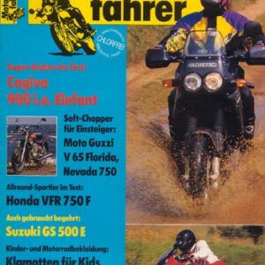 Motorradfahrer 9/1992 – Test Honda VFR 750 F; Test Cagiva Elefant 900 i.e.; Moto Guzzi V 65 Florida, Probefahrt