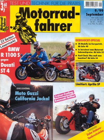 Motorradfahrer 9/1999 – RSV Mille SP, R 1100 S vs. ST4, Shadow 125