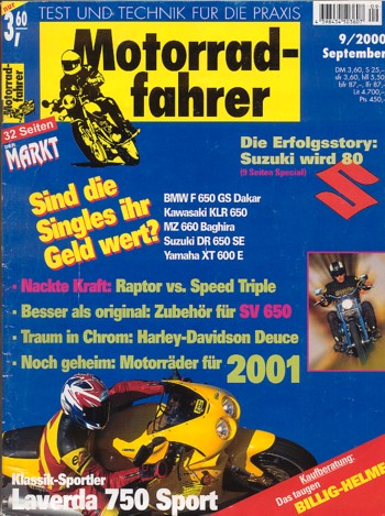 09_32.jpg Motorradfahrer 9/2000 – BMW F 650 GS Dakar; Kawasaki KLR 650; MZ 660 Baghira; Suzuki DR 650 SE