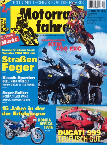 09_34.jpg Motorradfahrer 9/2002 – Ducati 999; Suzuki DL 1000 V-Strom; Yamaha TDM 900; Buell XB9R Firebolt