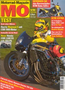 Titelseite: MO 9/1996 – Test Honda CBR 1100 XX; Harris Magnum 5; Hyperpro-Yamaha TRX 850