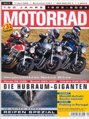 MOTORRAD 9/2003 – Honda CB 1300 vs. Suzuki GSX 1400 vs. Yamaha XJR 1300