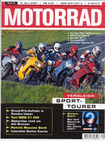 MOTORRAD 9/2001 – Top-Test Yamaha FJR 1300; Fahrbericht Triumph Tiger 955i