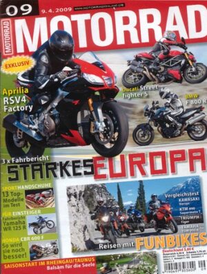 MOTORRAD 9/2009 – Zubehör Honda CBR 600 F; Erinnerungen Honda CB 750 Four