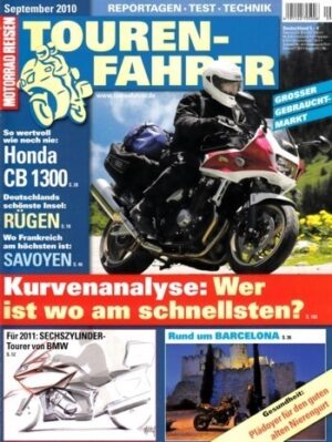TOURENFAHRER 9/2010 – Honda CB 1300 mit 84 kW (114 PS) + ABS im Tourentest, BMW K 1600 GT / GTL mit 118 kW (160 PS) Vorstellung