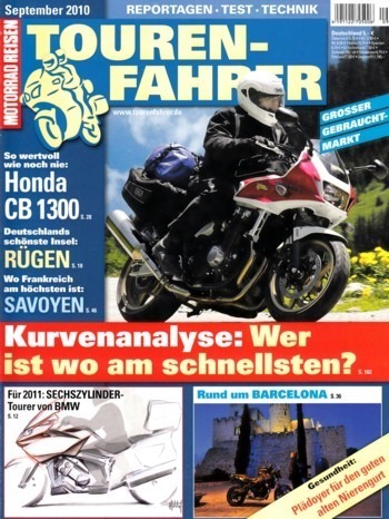 TOURENFAHRER 9/2010 – Honda CB 1300 mit 84 kW (114 PS) + ABS im Tourentest, BMW K 1600 GT / GTL mit 118 kW (160 PS) Vorstellung